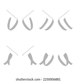 choreography ribbons icon on a white background, vector illustration