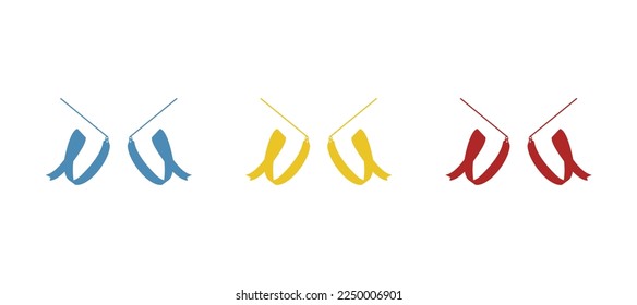 choreography ribbons icon on a white background, vector illustration