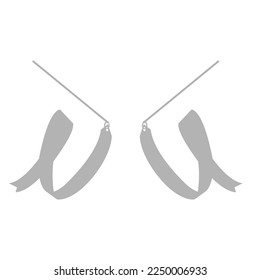 choreography ribbons icon on a white background, vector illustration