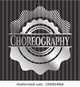 Choreography silvery emblem or badge