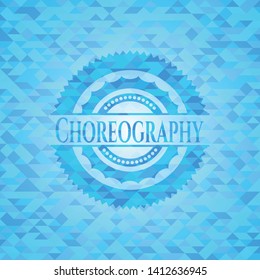 Choreography sky blue mosaic emblem