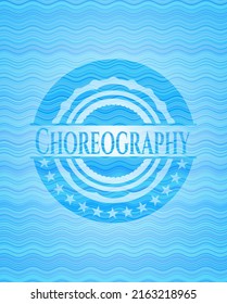 Choreography water wave representation badge background. Vector Illustration. Detailed. 