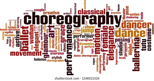 Choreography word cloud concept. Vector illustration