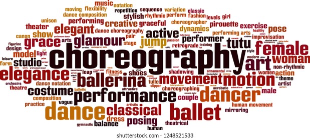 Choreography word cloud concept. Vector illustration