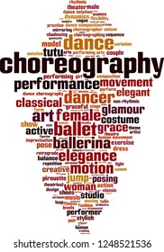 Choreography word cloud concept. Vector illustration