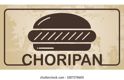 Choripan - argentinian hot dog - vector