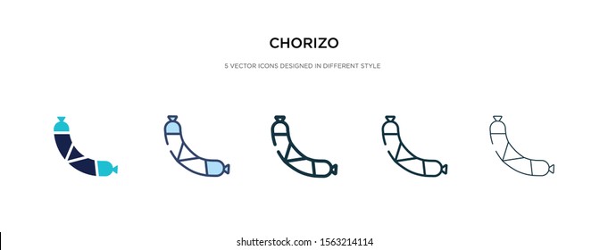 chorizo icon in different style vector illustration. two colored and black chorizo vector icons designed in filled, outline, line and stroke style can be used for web, mobile, ui