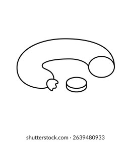 Chorizo sausage outline symbol. Butchery sausages menu. Vector illustration.
