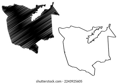 Chorozinho municipality (Ceará state, Municipalities of Brazil, Federative Republic of Brazil) map vector illustration, scribble sketch Chorozinho map