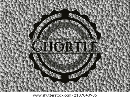 Chortle dark icon or emblem with grey bubbles background. Vector Illustration. Detailed. 