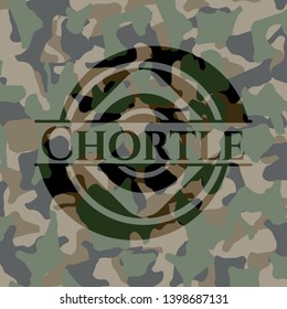 Chortle on camouflaged pattern. Vector Illustration. Detailed.