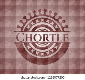Chortle red seamless geometric emblem.