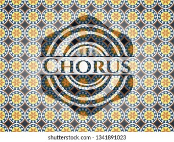 Chorus arabic badge. Arabesque decoration.