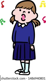 Chorus, elementary school students sing a song