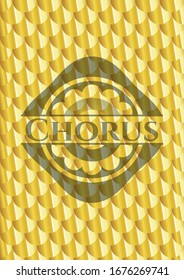 Chorus gold emblem. Scales pattern. Vector Illustration. Detailed.