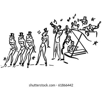 Chorus Line - Retro Clip Art