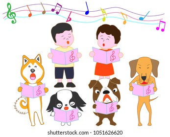 




Chorus of pets with children.
