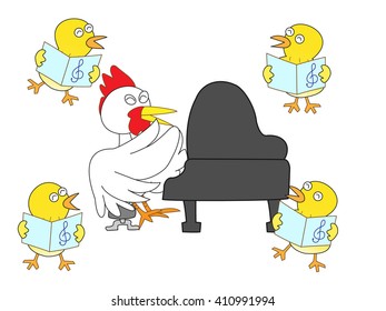 The chorus presentation of the chicken.