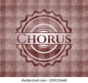 Chorus red emblem with geometric background. Seamless.
