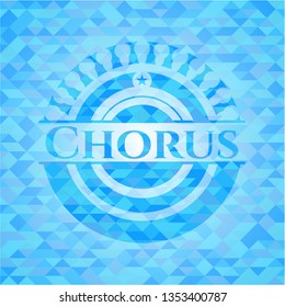 Chorus sky blue emblem with mosaic ecological style background