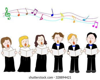 The chorus which sings hard in a concert
