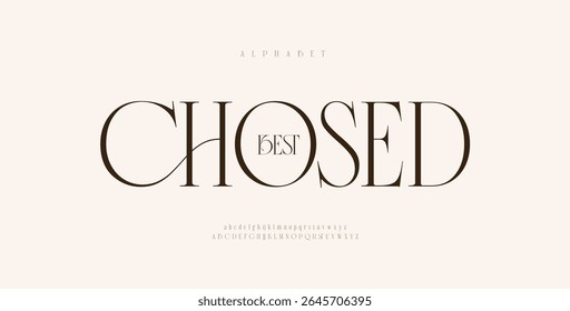 Chosed Luxury alphabet letters font. Typography elegant wedding classic lettering serif fonts decorative vintage retro. vector illustration 