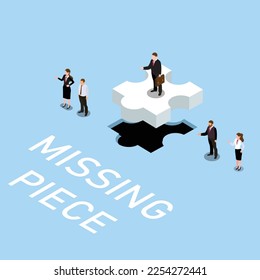 Chosen businessman to join the team achieving target 3d isometric vector illustration concept for banner, website, landing page, ads, flyer template