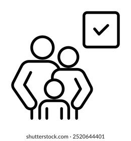 Ícone de família escolhido - ilustração de vetor de linha