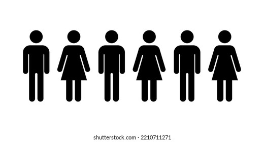 Chosen From A Group Of People. Group Of People Silhouette Standing In Row. Man And Woman Icon. Infected Person. Vector Illustration