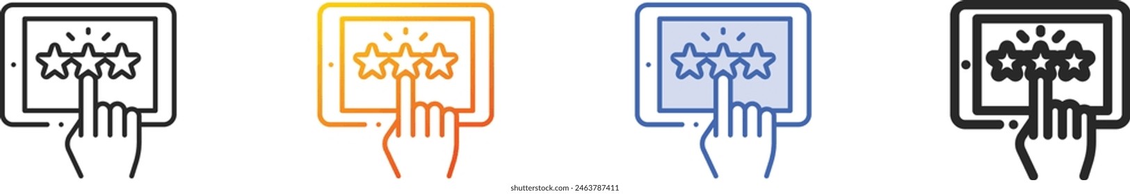 Ausgewähltes Symbol.Dünne lineare, Verlaufs-, blaue Kontur und fett Stil Design isoliert auf weißem Hintergrund