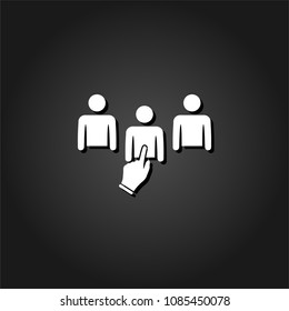 Chosen one icon flat. Simple White pictogram on black background with shadow. Vector illustration symbol