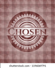 Chosen red seamless geometric badge.