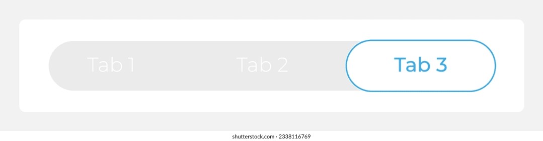 Chosen third tab in menu bar UI element template. Editable isolated vector dashboard component. Flat user interface. Visual data presentation. Web design widget for mobile application with light theme