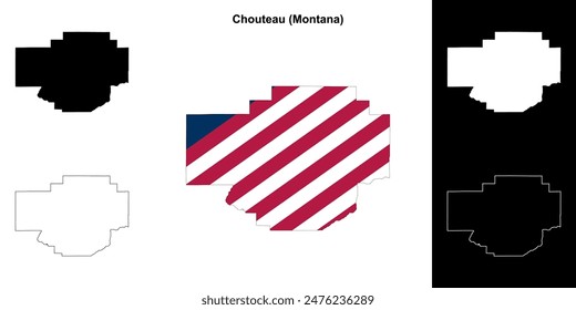 Chouteau County (Montana) outline map set