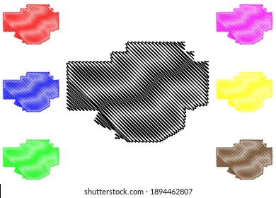 Chouteau County, Montana (U.S. county, United States of America, USA, U.S., US) map vector illustration, scribble sketch Chouteau map