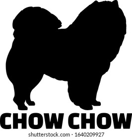 Chow Chow in black with silhouette