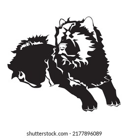 Silueta negra de perro de vaca, ilustración vectorial aislada en fondo blanco.