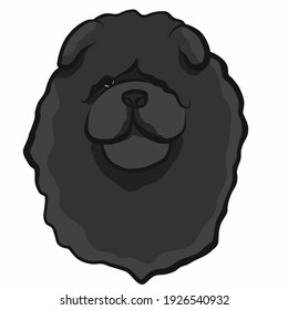 Chow chow dog face cartoon vector illustration