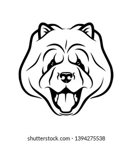 Chow Chow dog face - isolated vector illustration