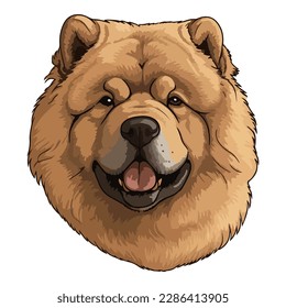 Chow Chow Dog Flat Icon Isolated On White Background