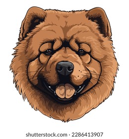 Chow Chow Dog Flat Icon Isolated On White Background