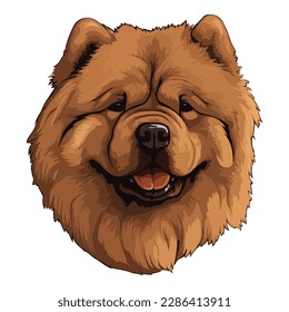 Chow Chow Dog Flat Icon Isolated On White Background