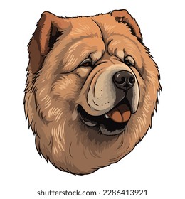 Chow Chow Dog Flat Icon Isolated On White Background