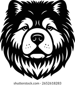 Chow Chow Dog Head Vetor - Rosto de raça de cão fofo para adesivos, projetos de corte e projetos com tema de animais de estimação