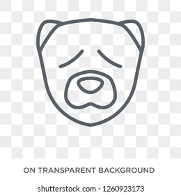 Chow dog icon. Trendy flat vector on transparent background from dogs collection. High quality filled Chow dog symbol use for web and mobile