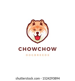 chow chow dog logo vector icon illustration