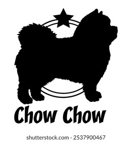 Chow Chow dog silhouette,  dog, dog breeds, logo, vector, silhouette, logo design, animal, illustration, icon, sign, design, black,  symbol, pet