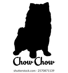 Chow Chow dog silhouette, dog breeds, logo, vector, silhouette,  animal, illustration, icon, sign, design, black, symbol, pet, love
