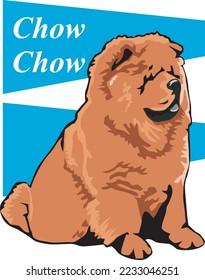 Chow Chow Dog Vector Illustration