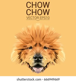 Chow chow low poly design.Vector Illustration.